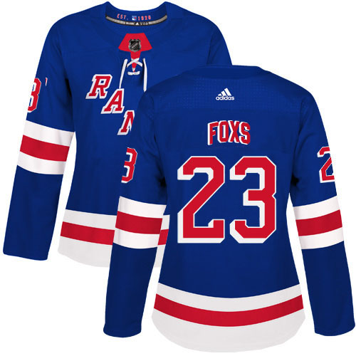 Adidas Rangers #23 Adam Foxs Royal Blue Home Authentic Women's Stitched NHL Jersey